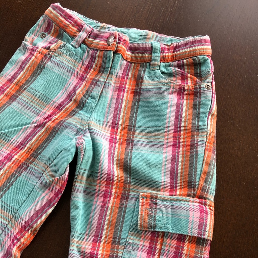 Mini Boden plaid Cargo pants jeans